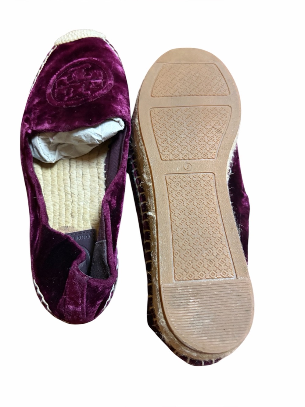 Tory Burch Velvet Espadrille Flats in Plum - Picture 3 of 4